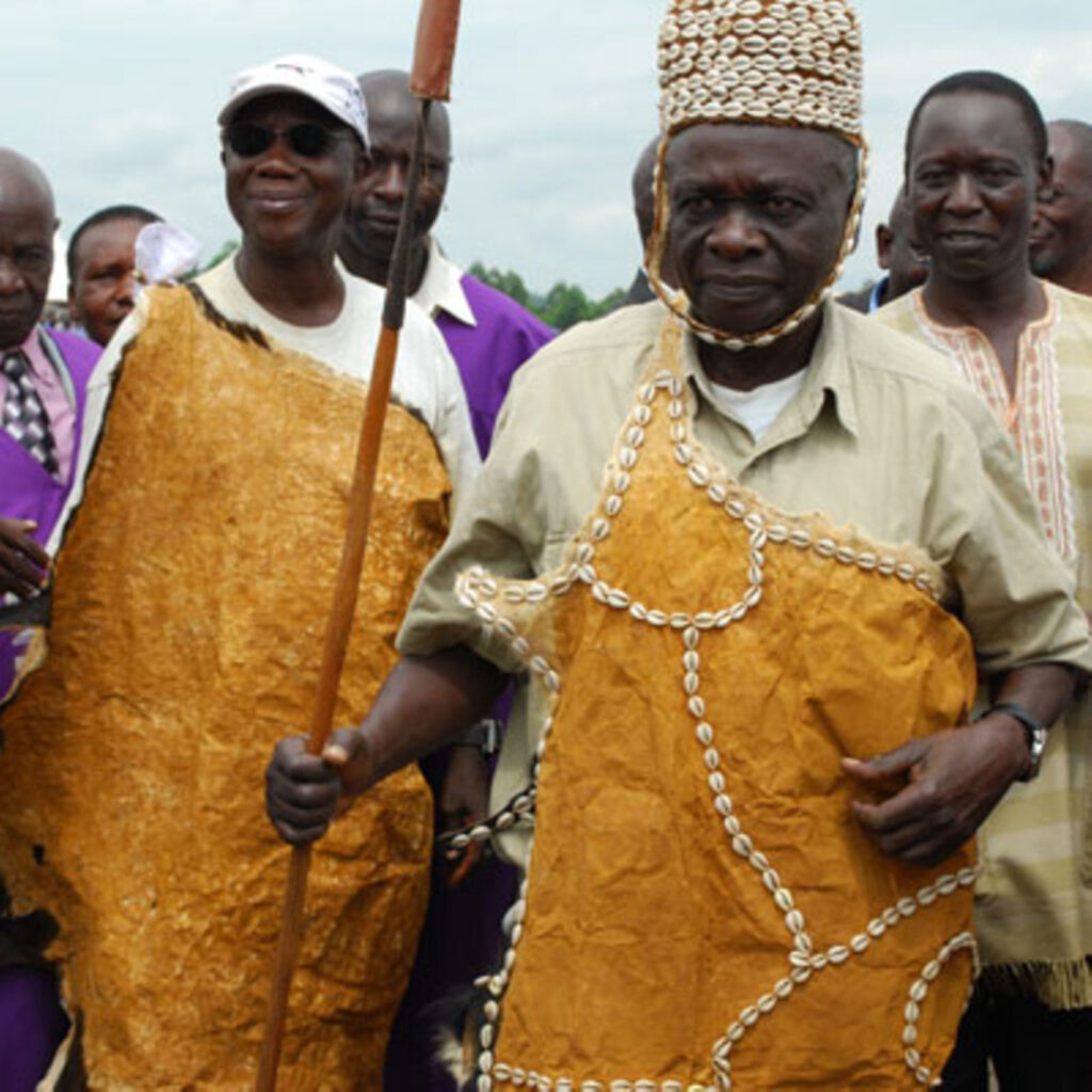 Portrait of Bamasaba in traditional attire at a cultural event in Eastern Uganda.
