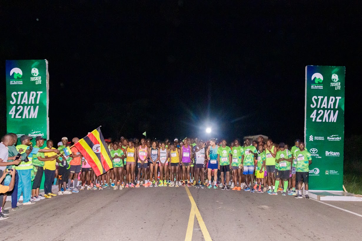 Madness in the Mountains: The Ultimate Mt. Rwenzori Marathon Guide & Where to Stay 42km start line of the Mt. Rwenzori Marathon in Kasese at 6am.