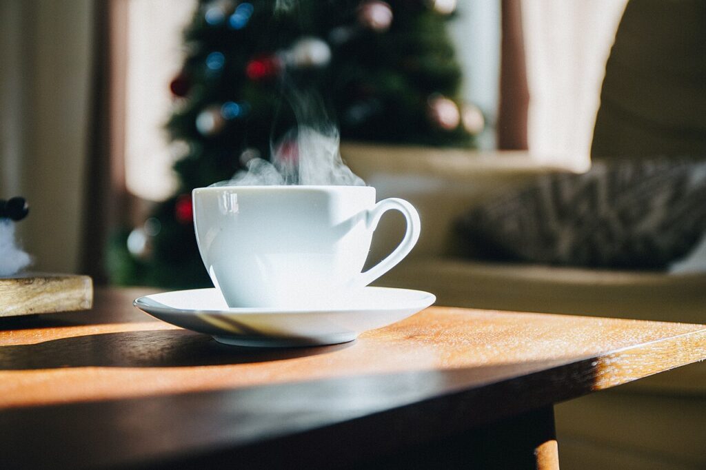 A steaming cup of hot morning coffee at a cafe stop during a weekend Jinja Uganda itinerary